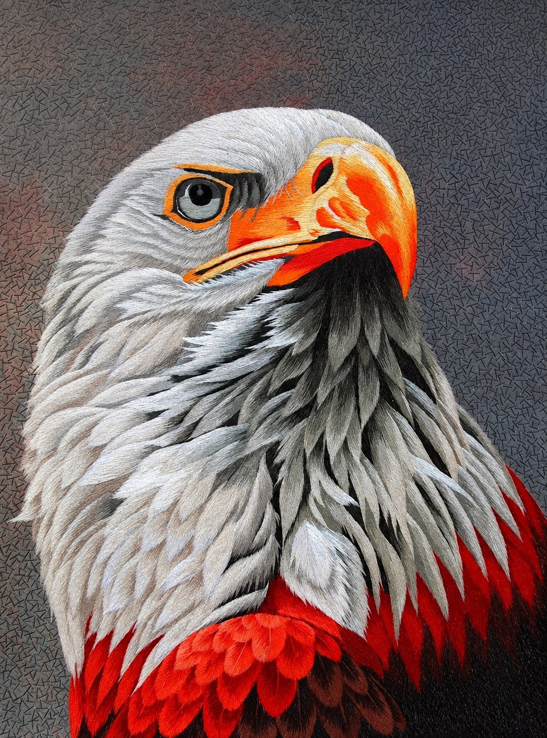 Example of realistic thread-painting detail stitched in our studio
