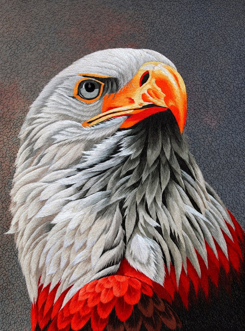 Example of realistic thread-painting detail stitched in our studio